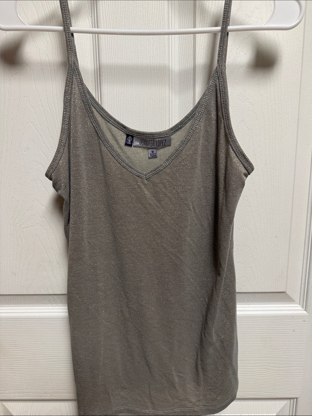 Jennifer Lopez Shimmery Gray Sleeveless Camisole